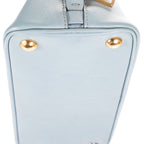 Bolso de Hombro Pequeño Promenade de Piel Saffiano Azul