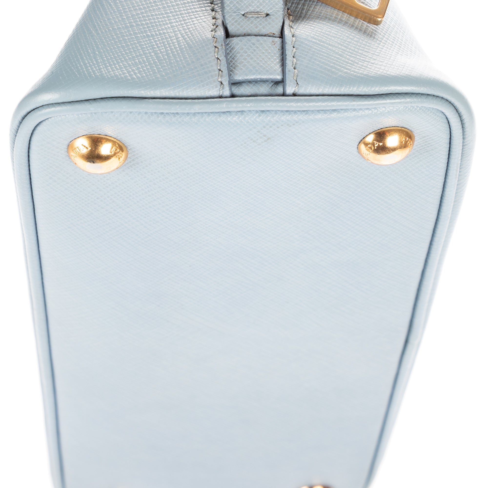 Bolso de Hombro Pequeño Promenade de Piel Saffiano Azul
