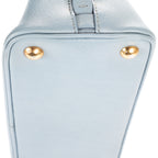 Bolso de Hombro Pequeño Promenade de Piel Saffiano Azul