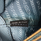 Bolso de Hombro Pequeño Promenade de Piel Saffiano Azul