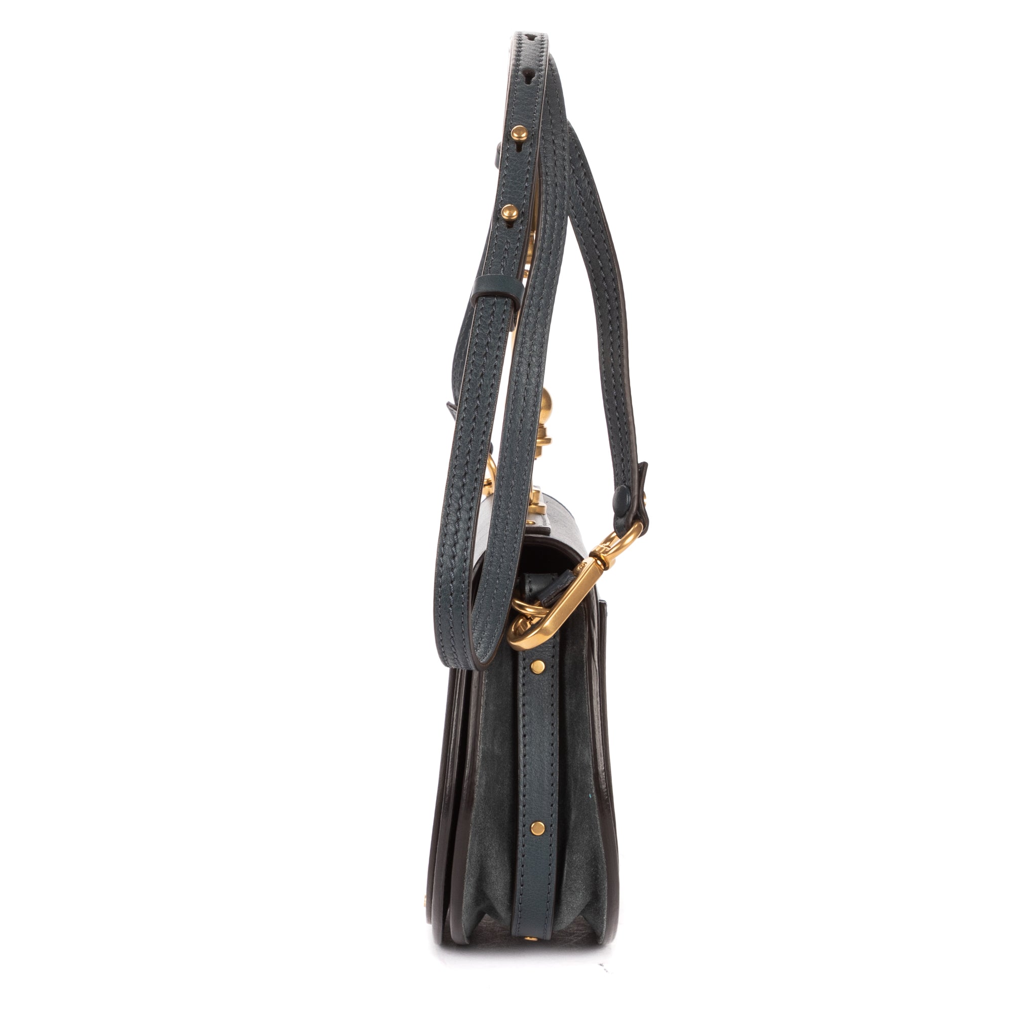 Shoulder Bag Small Nile Bracelet Bag Small Navy Calfskin Leather