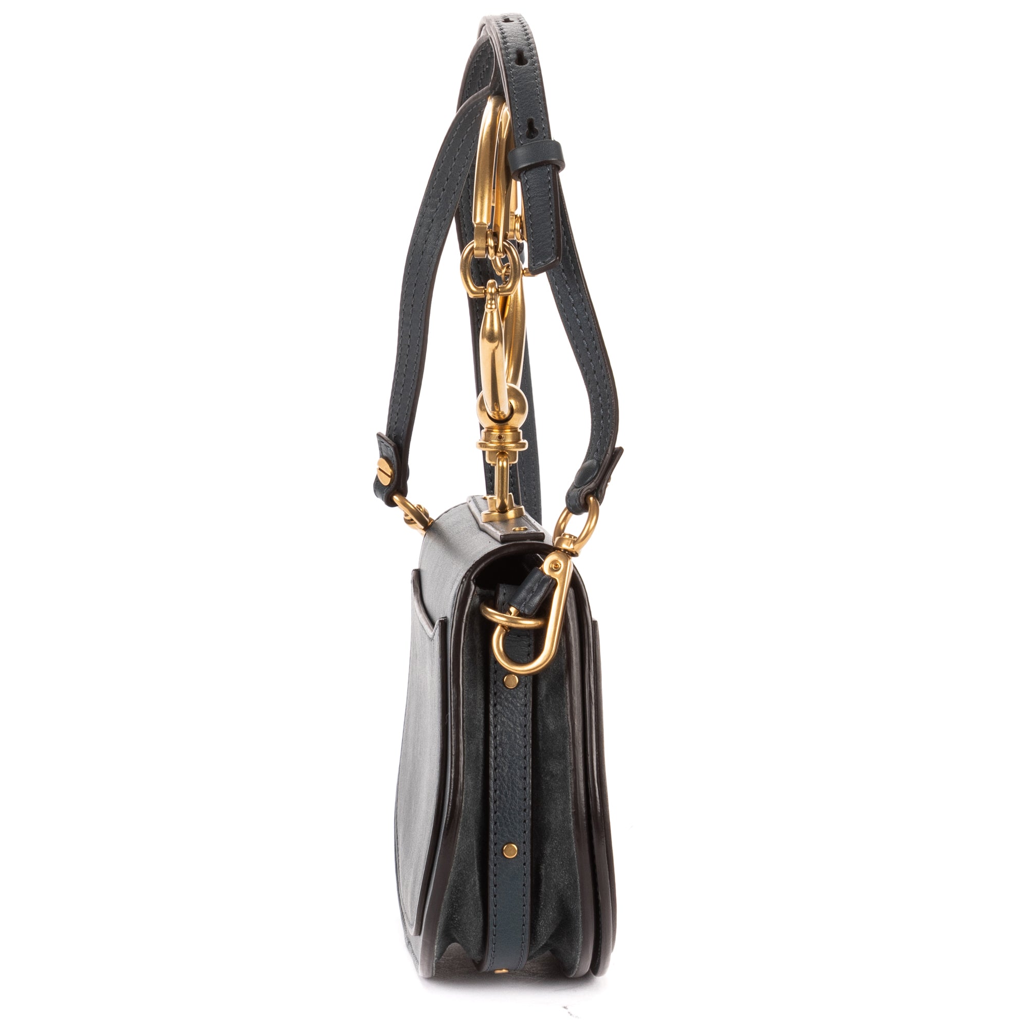 Shoulder Bag Small Nile Bracelet Bag Small Navy Calfskin Leather