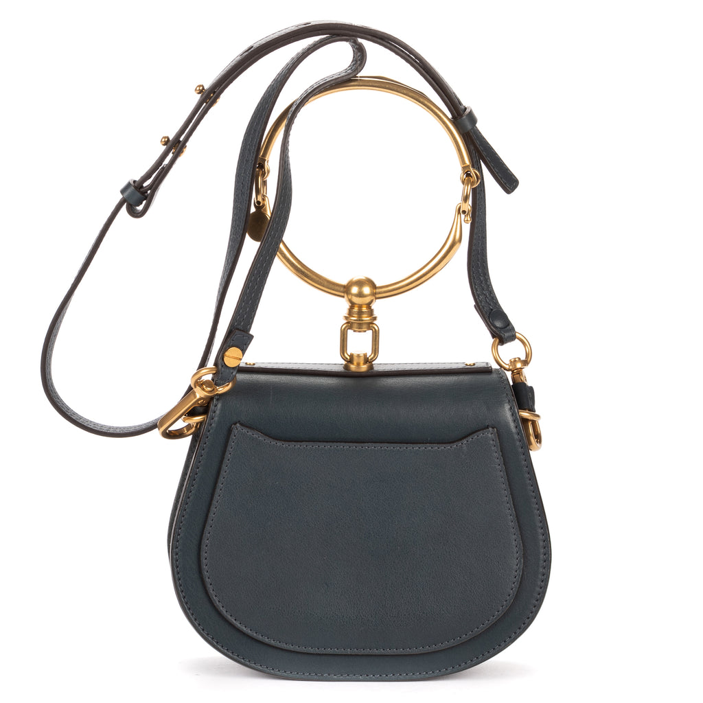 Shoulder Bag Small Nile Bracelet Bag Small Navy Calfskin Leather