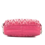 Shoulder Bag Double Zip Camera Crossbody Pink Nappa Matelasse Leather