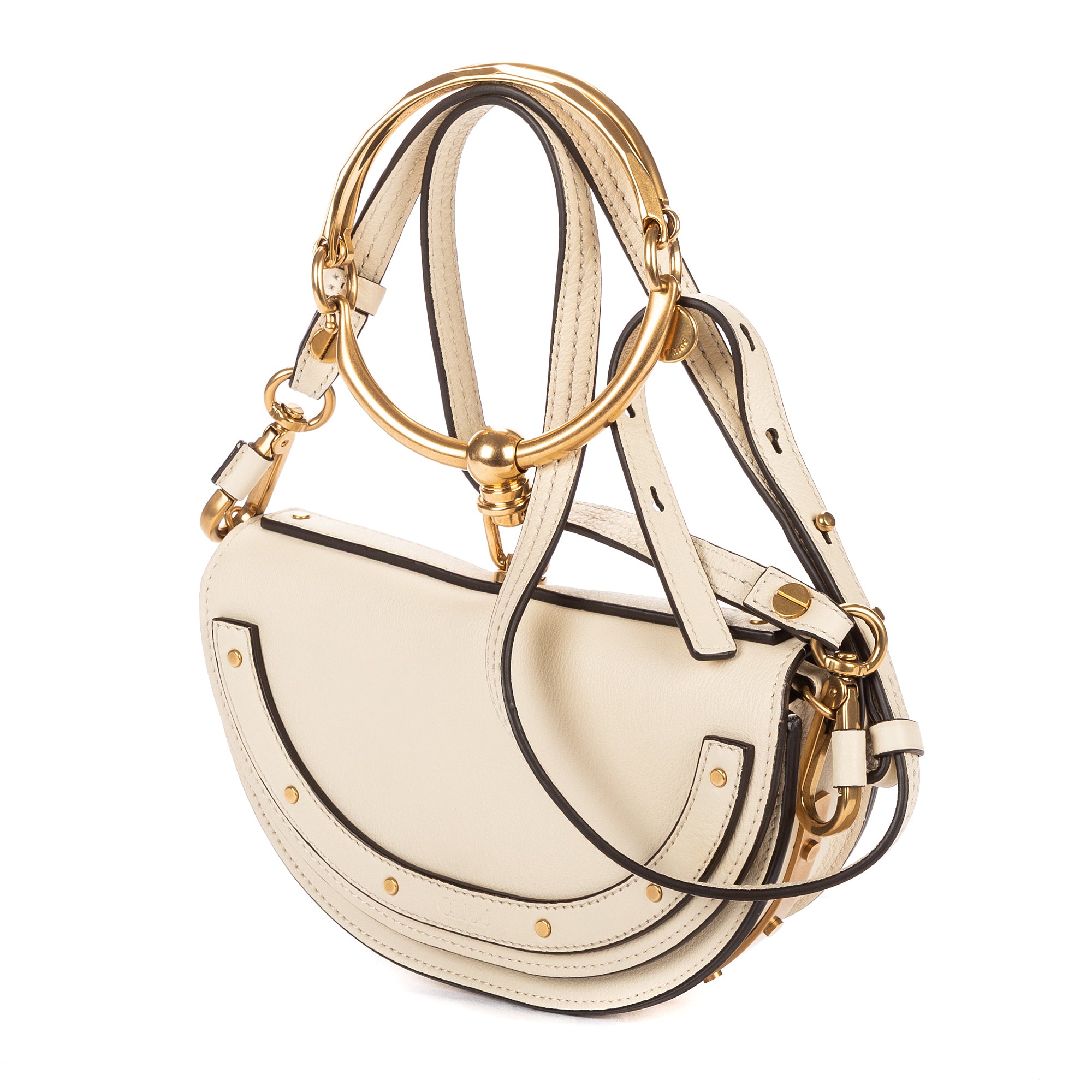 Shoulder Bag Nile Bracelet Crossbody Ivory Calfskin Leather