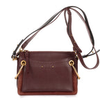 Shoulder Bag Small Roy Clutch Crossbody Small Burgundy Calfskin Leather
