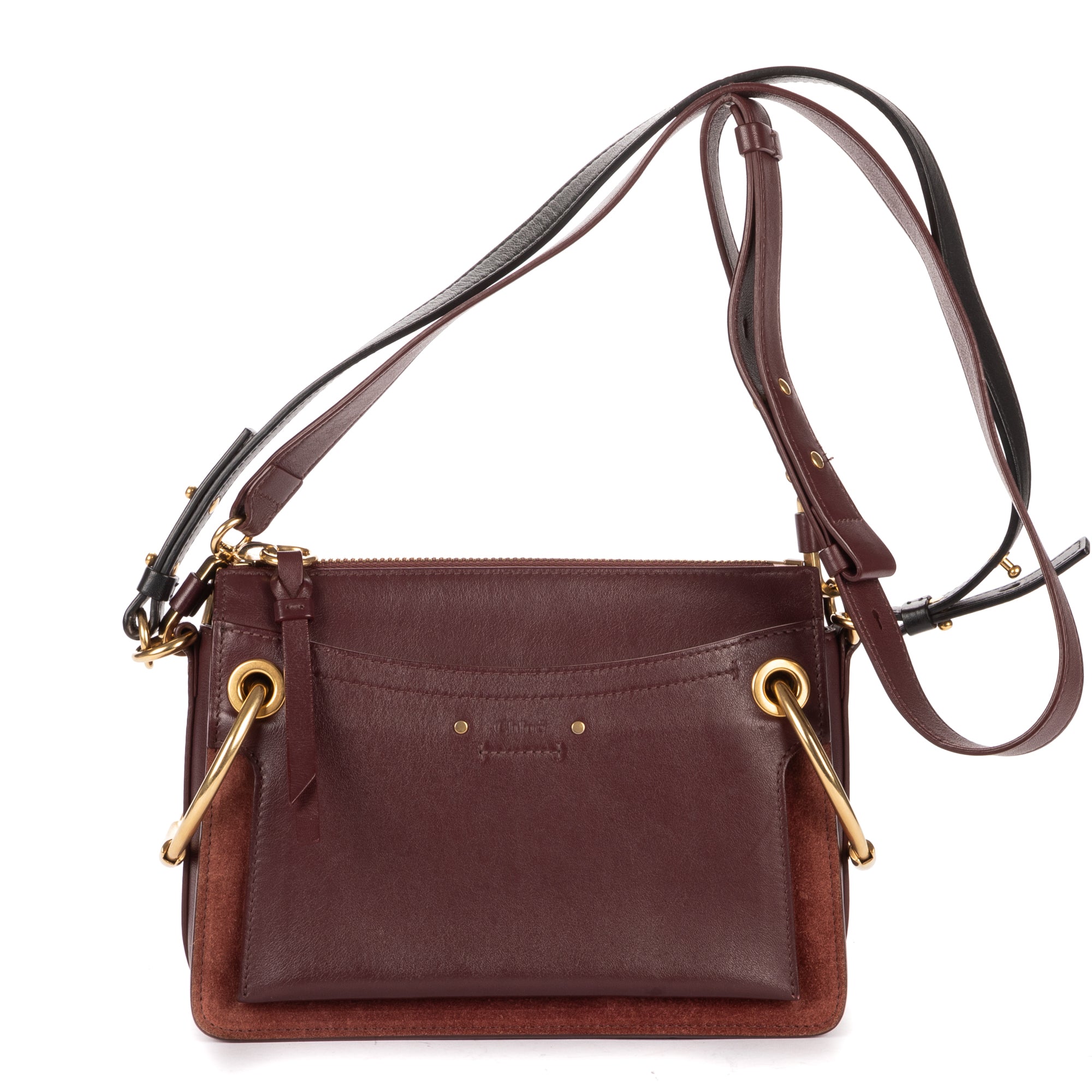 Shoulder Bag Small Roy Clutch Crossbody Small Burgundy Calfskin Leather