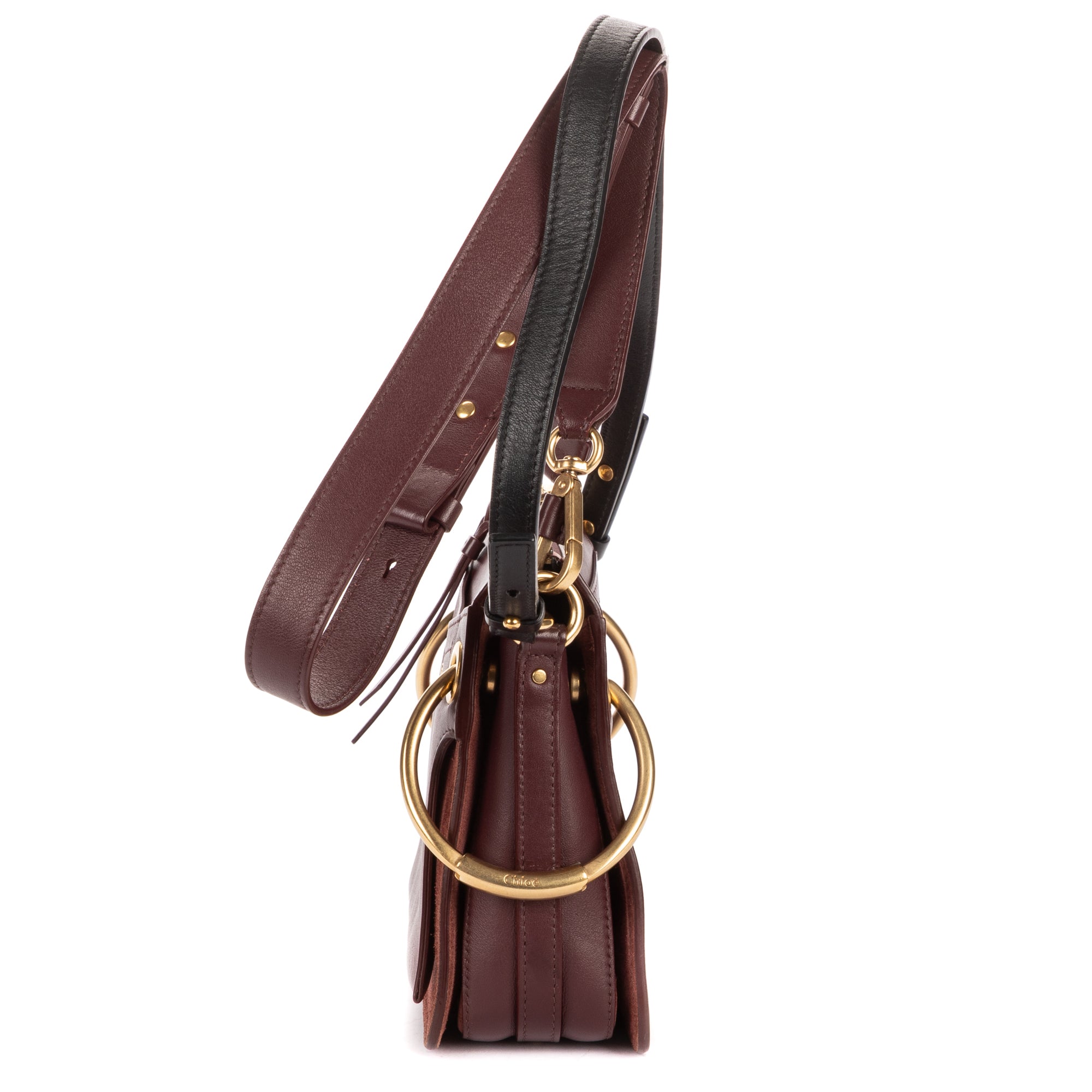 Shoulder Bag Small Roy Clutch Crossbody Small Burgundy Calfskin Leather