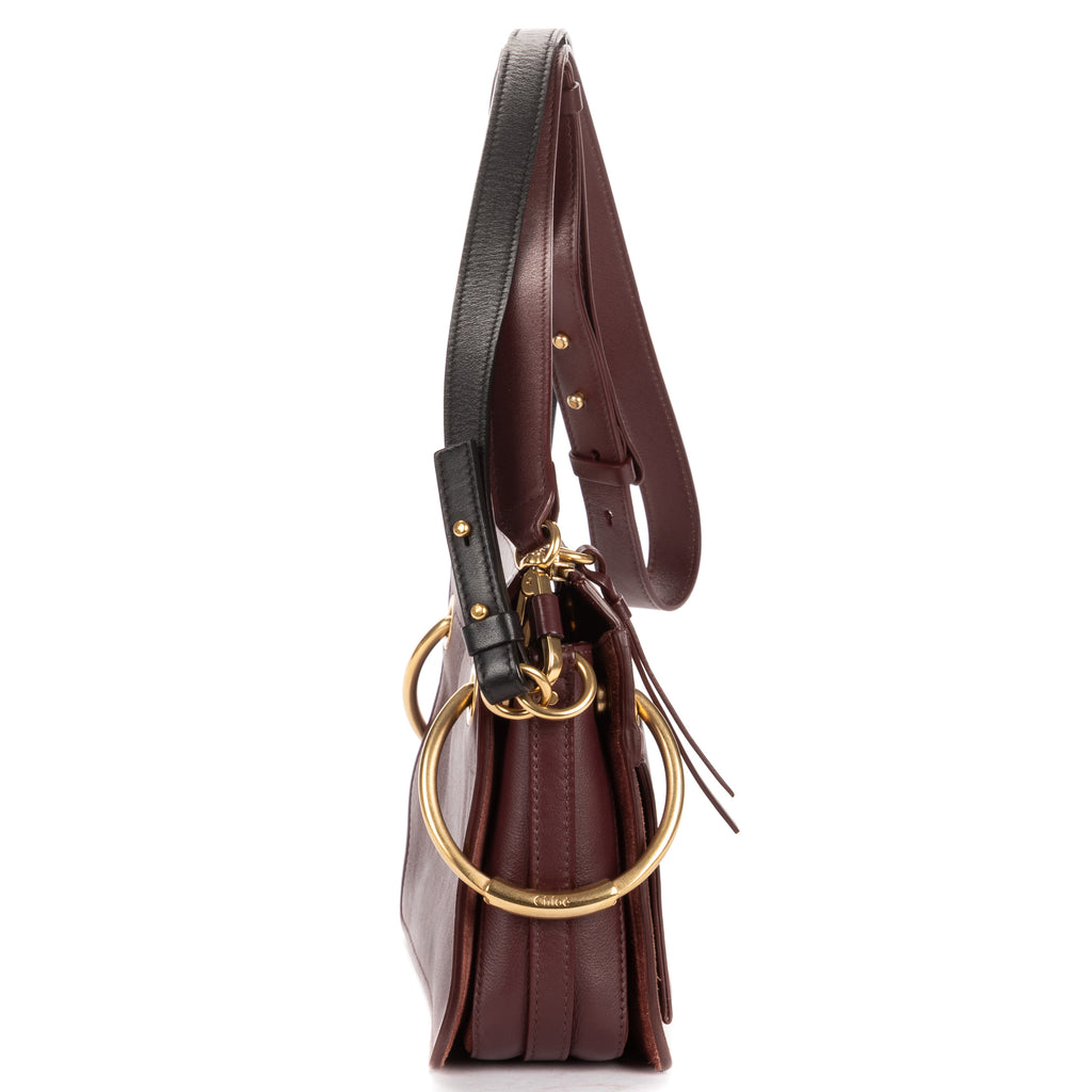 Shoulder Bag Small Roy Clutch Crossbody Small Burgundy Calfskin Leather