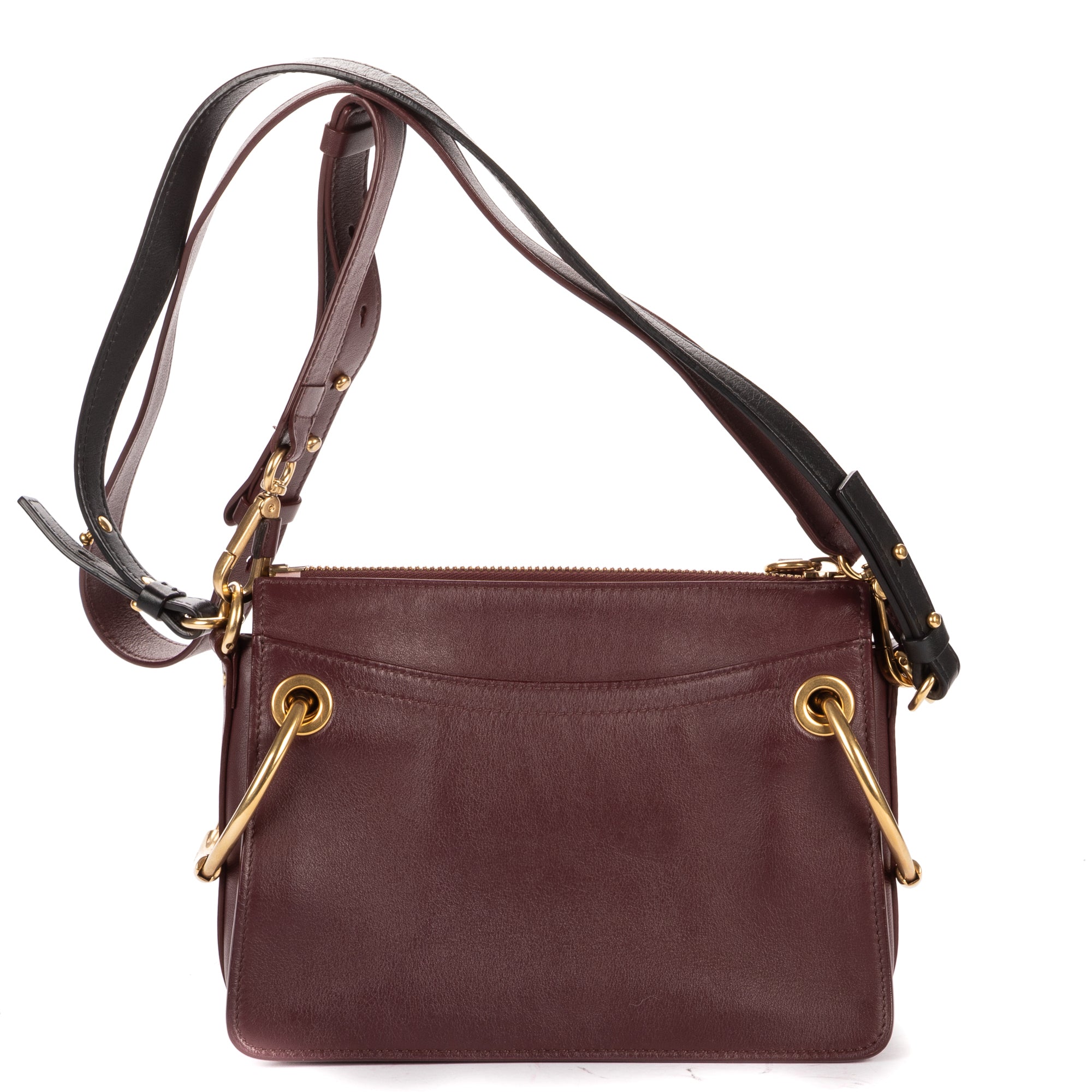 Shoulder Bag Small Roy Clutch Crossbody Small Burgundy Calfskin Leather