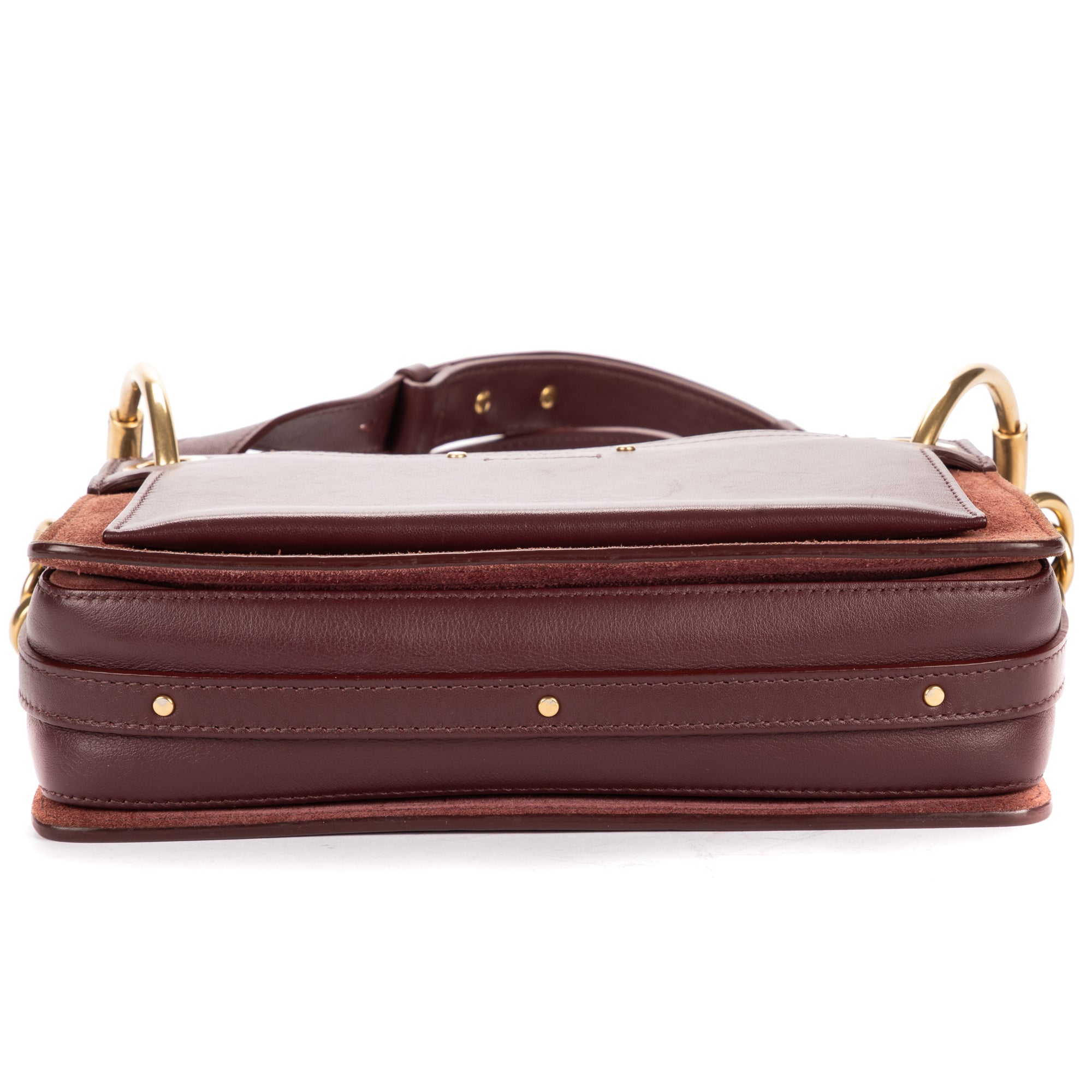 Shoulder Bag Small Roy Clutch Crossbody Small Burgundy Calfskin Leather