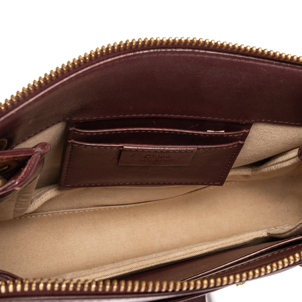 Shoulder Bag Small Roy Clutch Crossbody Small Burgundy Calfskin Leather