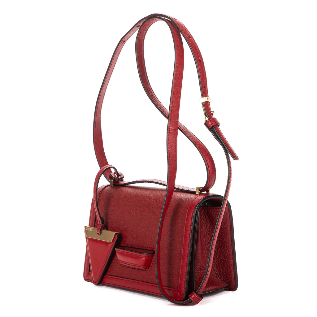 Shoulder Bag Small Barcelona Small Burgundy Grained Calfskin Leather