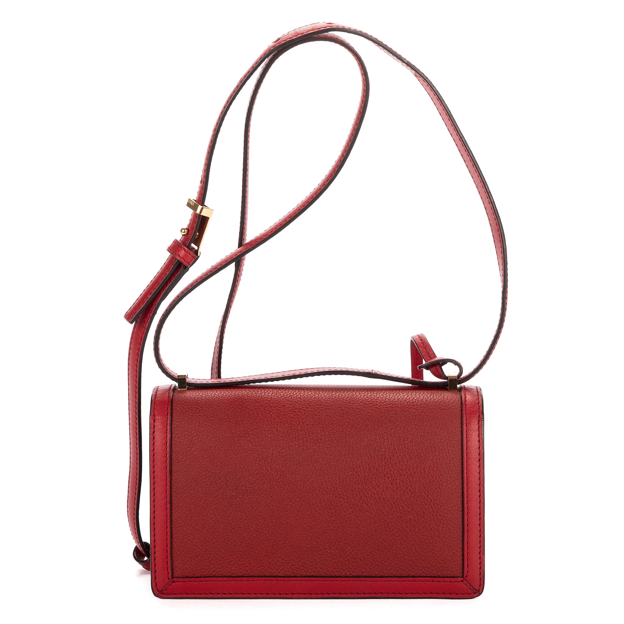 Shoulder Bag Small Barcelona Small Burgundy Grained Calfskin Leather