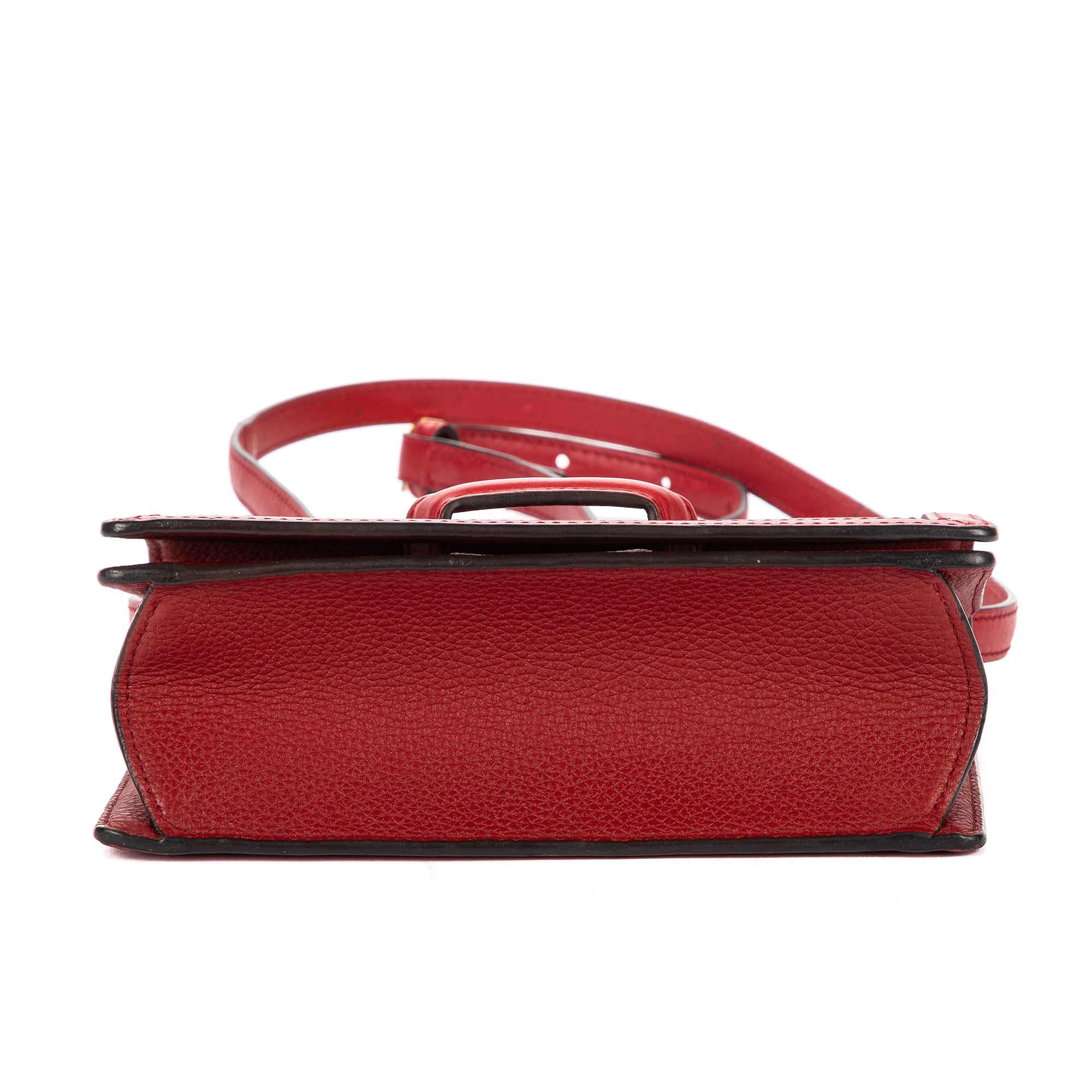 Shoulder Bag Small Barcelona Small Burgundy Grained Calfskin Leather