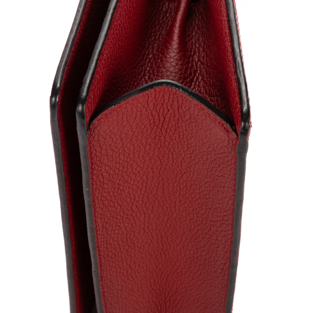Shoulder Bag Small Barcelona Small Burgundy Grained Calfskin Leather