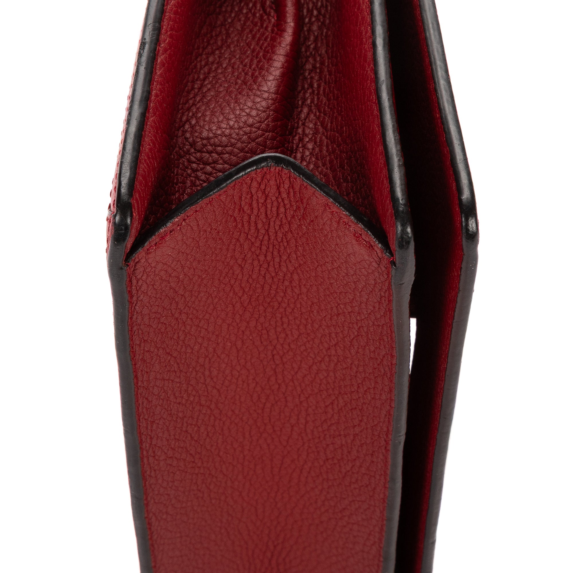 Shoulder Bag Small Barcelona Small Burgundy Grained Calfskin Leather