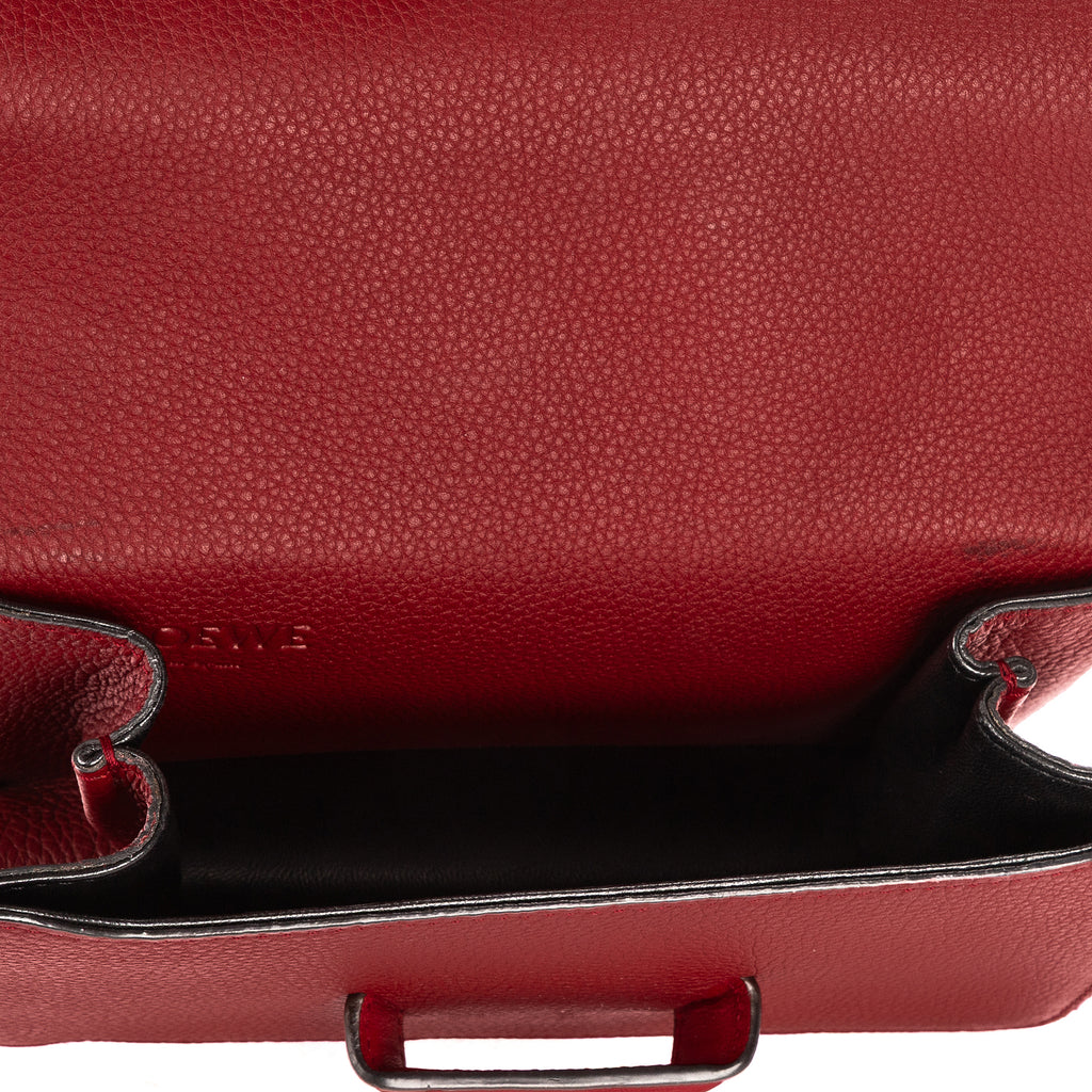 Shoulder Bag Small Barcelona Small Burgundy Grained Calfskin Leather
