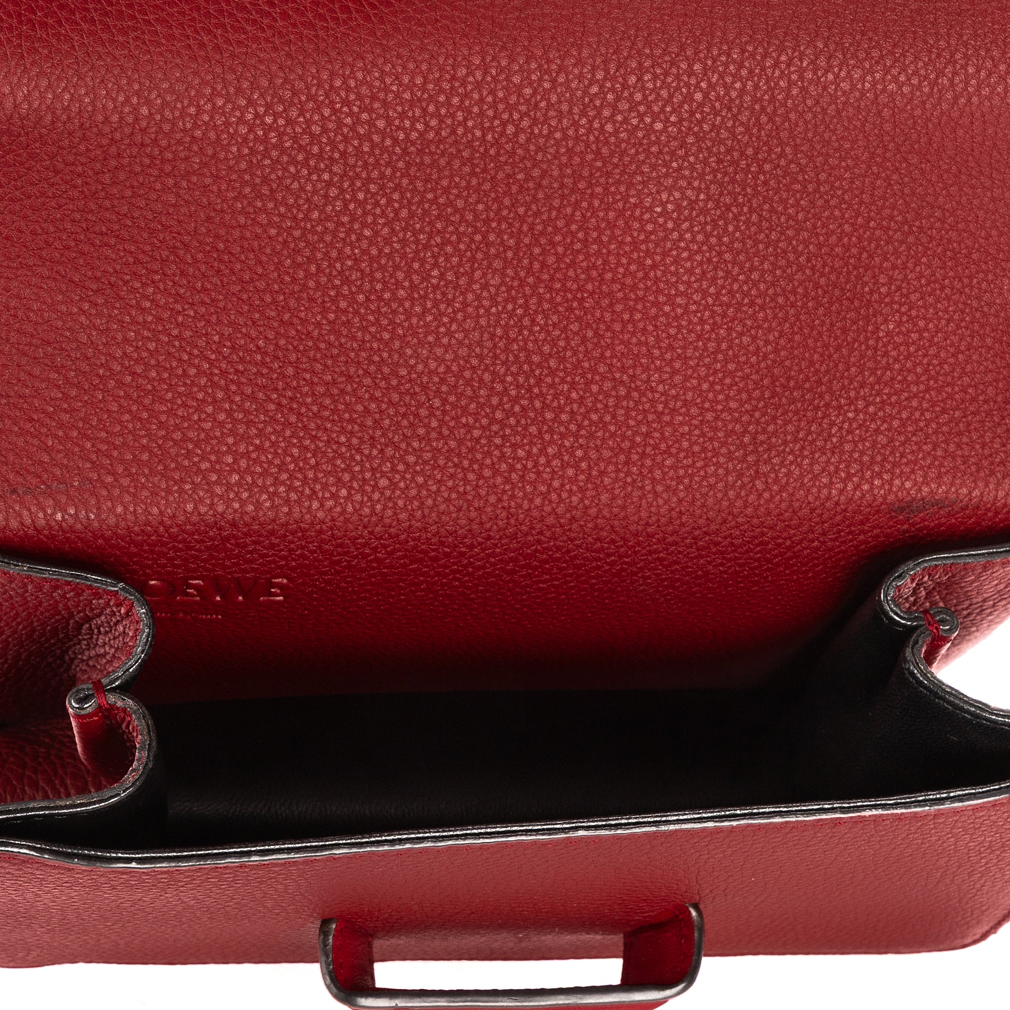 Shoulder Bag Small Barcelona Small Burgundy Grained Calfskin Leather