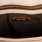 Shoulder Bag Turn Lock Studded Flap Beige Nappa Matelasse Studded Leather