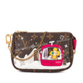 Shoulder Bag Ltd. Ed. 2019 Christmas Animation Mini Pochette Accessoires Brown Vivienne Mascot Monogram Canvas