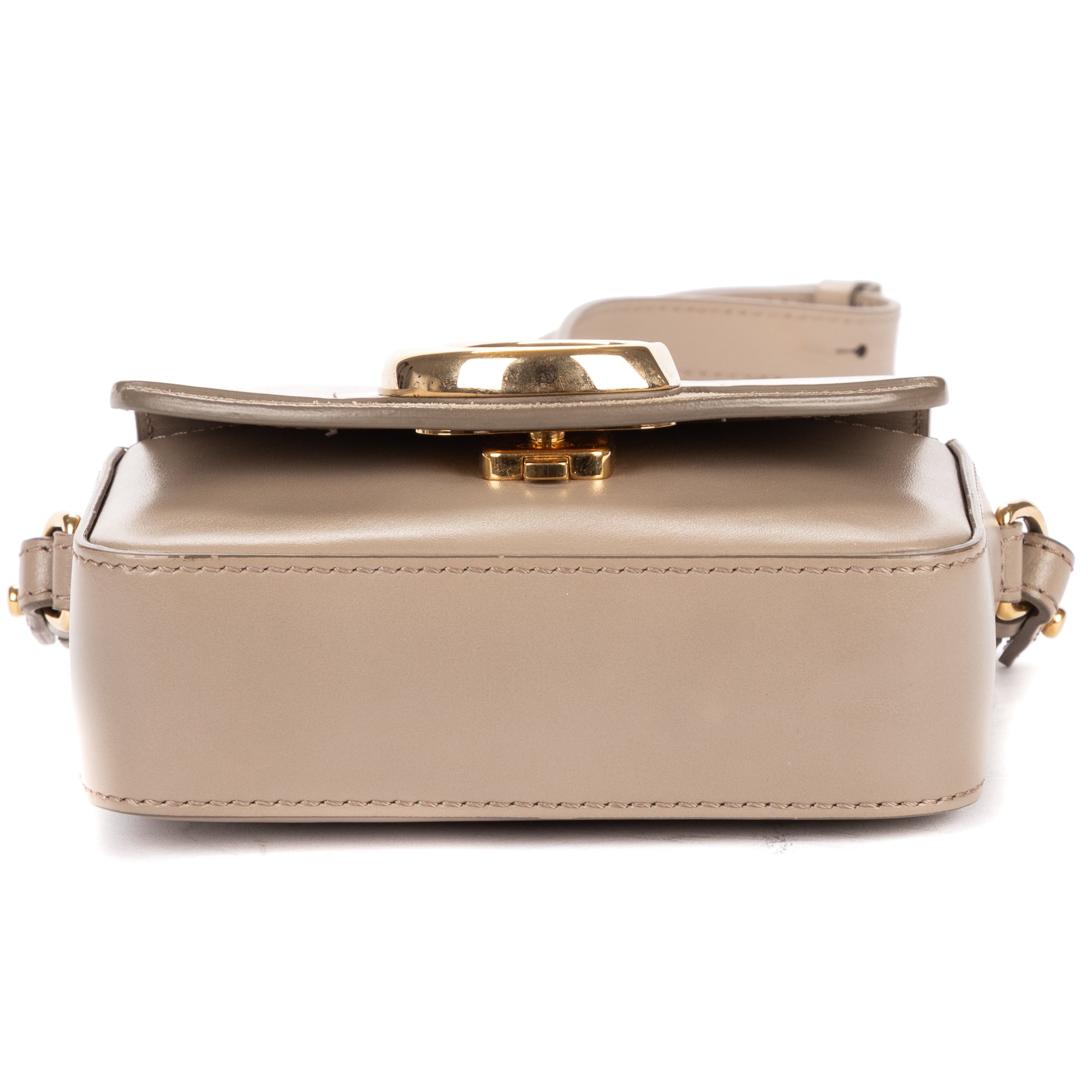 Shoulder Bag Mini C Bag Grey Smooth Calfskin Leather