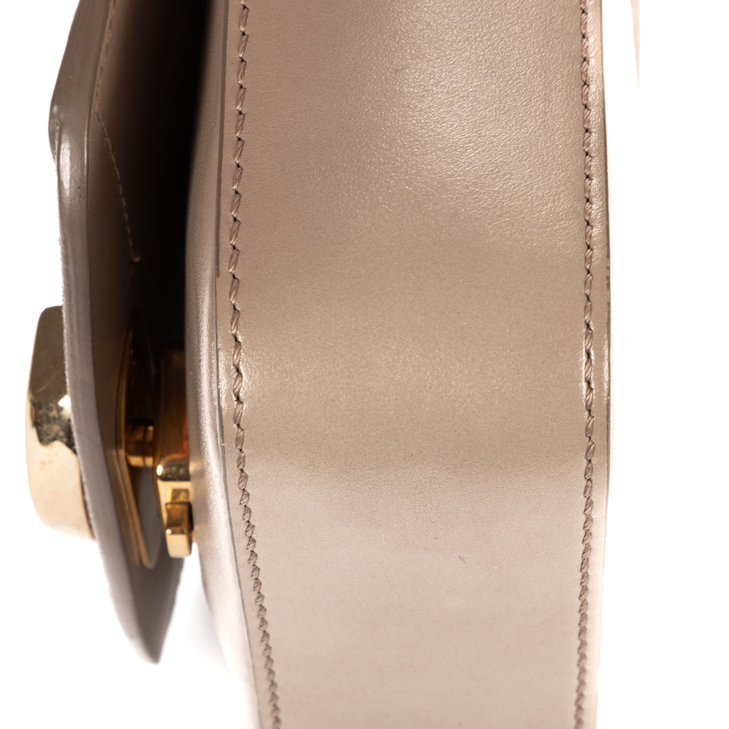 Shoulder Bag Mini C Bag Grey Smooth Calfskin Leather