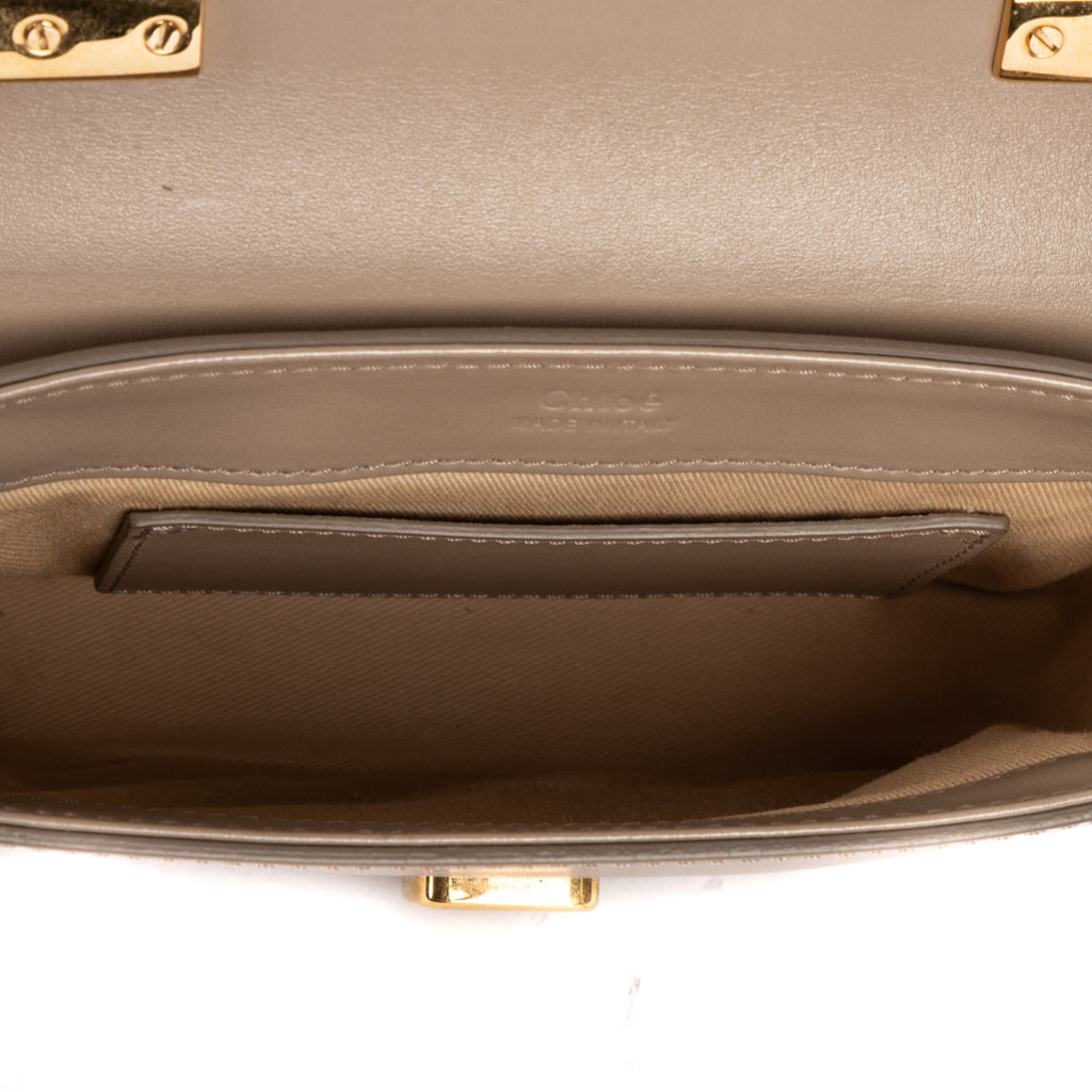 Shoulder Bag Mini C Bag Grey Smooth Calfskin Leather