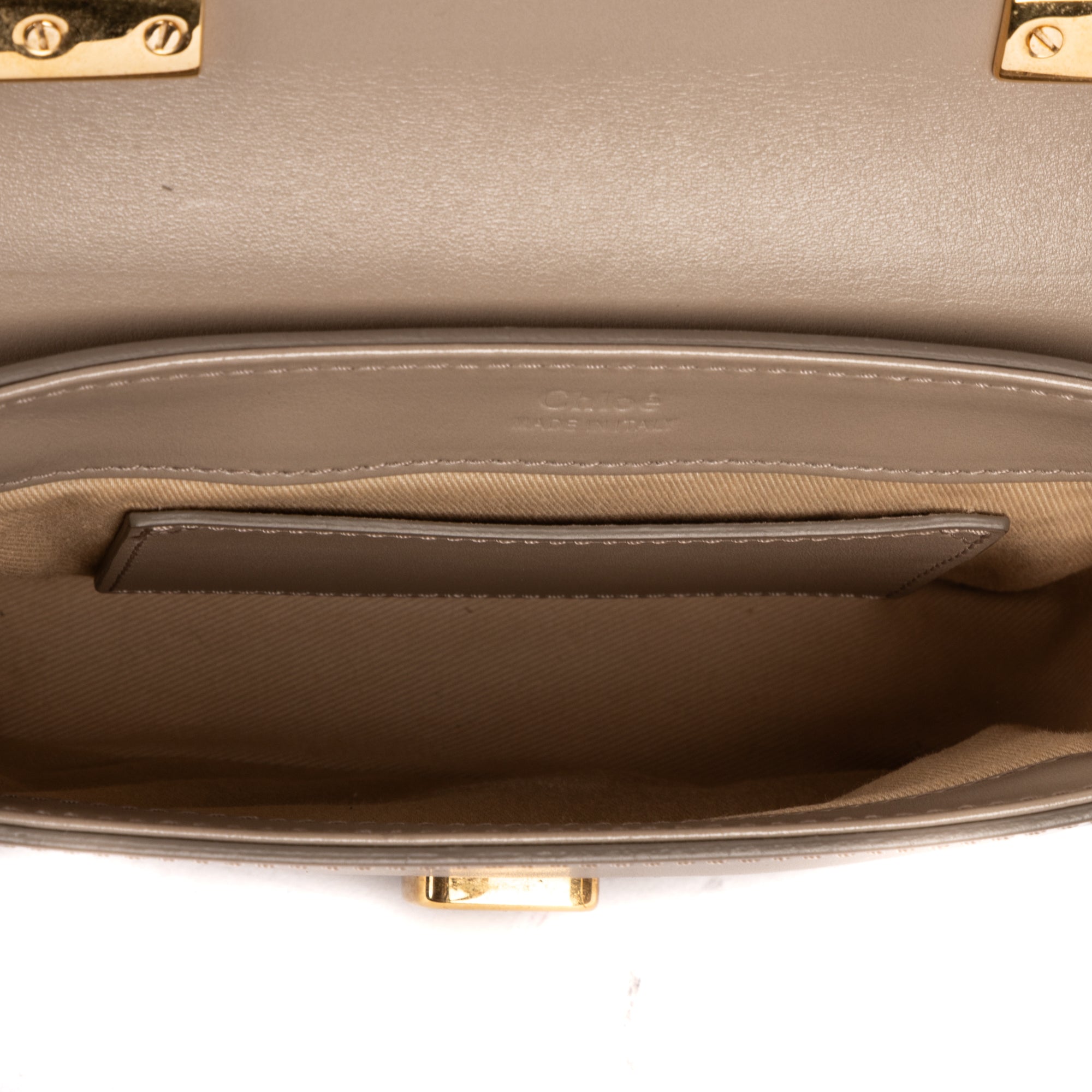 Shoulder Bag Mini C Bag Grey Smooth Calfskin Leather