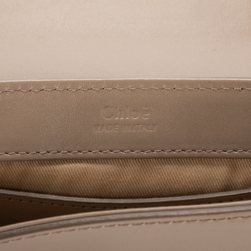 Shoulder Bag Mini C Bag Grey Smooth Calfskin Leather