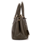 Shoulder Bag Double Zip Tote Dark Green Saffiano Leather