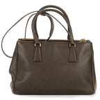 Shoulder Bag Double Zip Tote Dark Green Saffiano Leather