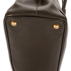 Shoulder Bag Double Zip Tote Dark Green Saffiano Leather