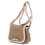 Shoulder Bag Logo Jacquard Flap Beige Jacquard Canvas