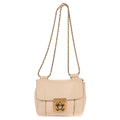 Shoulder Bag Small Elsie Chain Flap Small Beige Grained Calfskin Leather