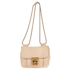 Shoulder Bag Small Elsie Chain Flap Small Beige Grained Calfskin Leather