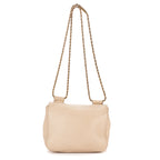Shoulder Bag Small Elsie Chain Flap Small Beige Grained Calfskin Leather