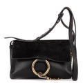 Shoulder Bag Small Faye Small Black Calfskin/Suede Leather