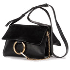 Shoulder Bag Small Faye Small Black Calfskin/Suede Leather