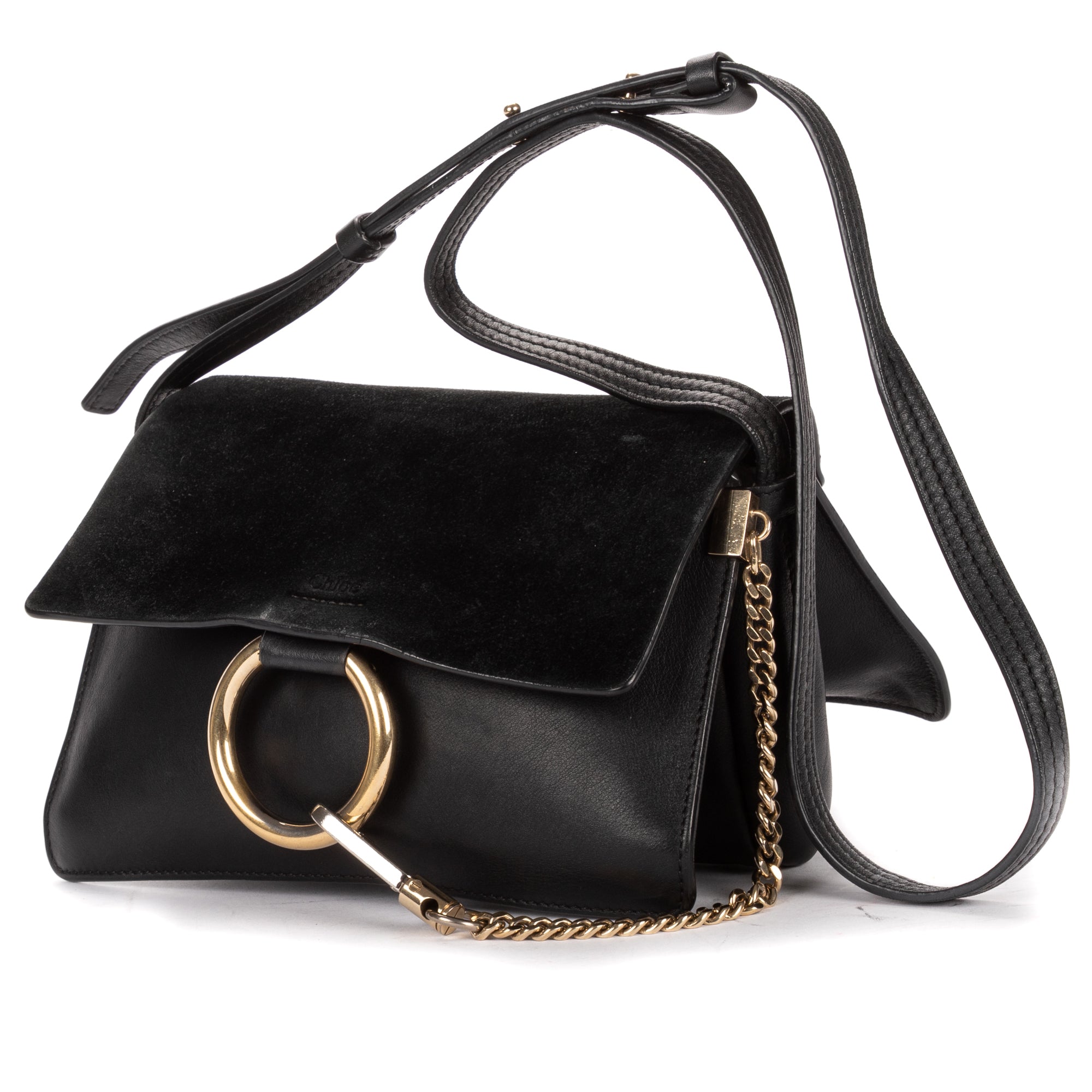 Shoulder Bag Small Faye Small Black Calfskin/Suede Leather