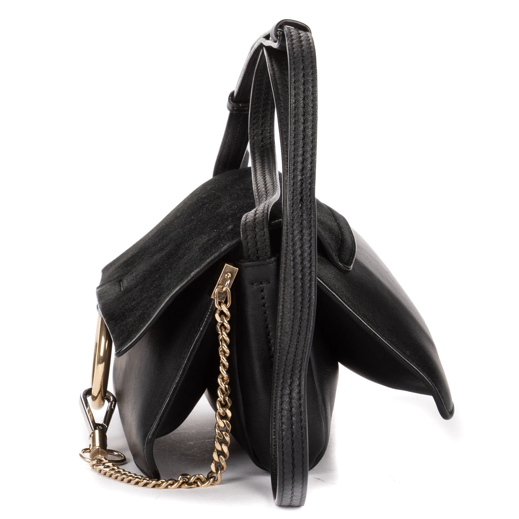 Shoulder Bag Small Faye Small Black Calfskin/Suede Leather