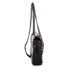 Shoulder Bag Studded Flap Crossbody Black Studded Leather