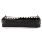 Shoulder Bag Studded Flap Crossbody Black Studded Leather