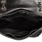 Shoulder Bag Studded Flap Crossbody Black Studded Leather