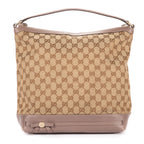 Shoulder Bag Bree Bow Hobo Bag Beige Monogrammed Canvas