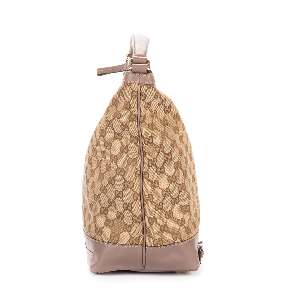 Shoulder Bag Bree Bow Hobo Bag Beige Monogrammed Canvas