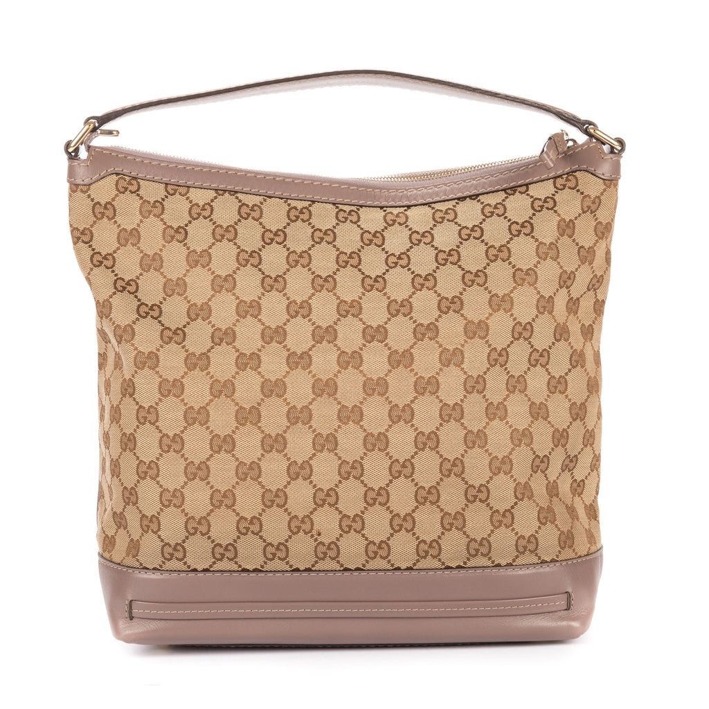 Shoulder Bag Bree Bow Hobo Bag Beige Monogrammed Canvas
