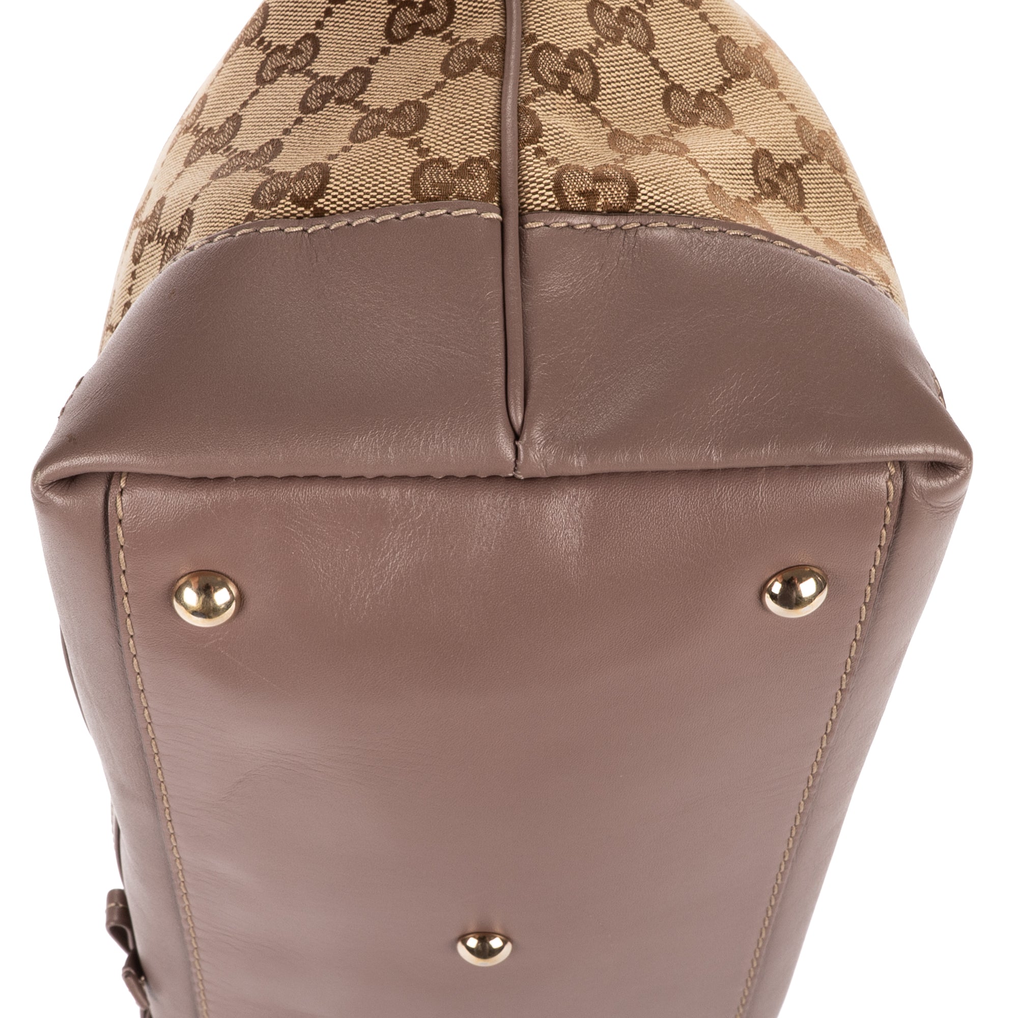 Shoulder Bag Bree Bow Hobo Bag Beige Monogrammed Canvas