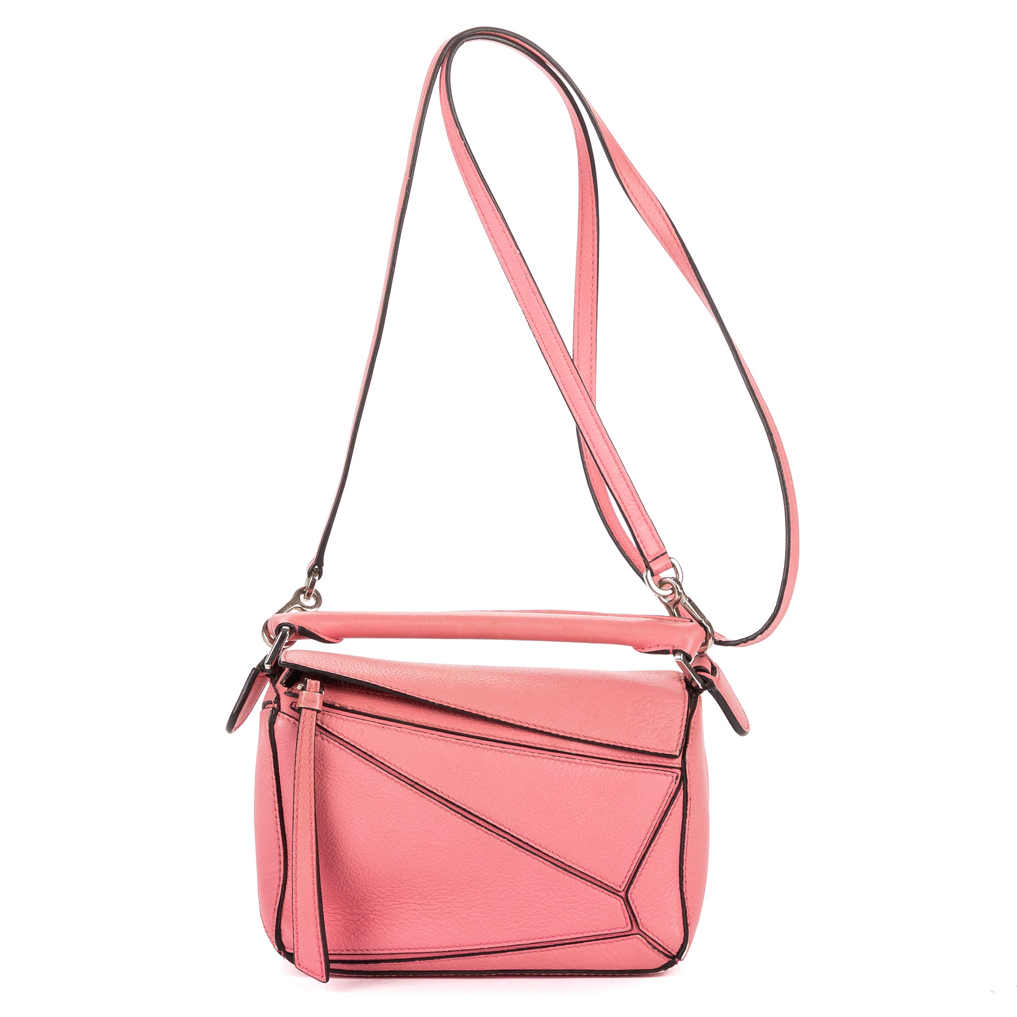 Shoulder Bag Mini Puzzle Mini Pink Grained Calfskin Leather