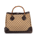 Shoulder Bag Medium Bamboo Daily Top Handle Medium Brown Monogrammed Canvas